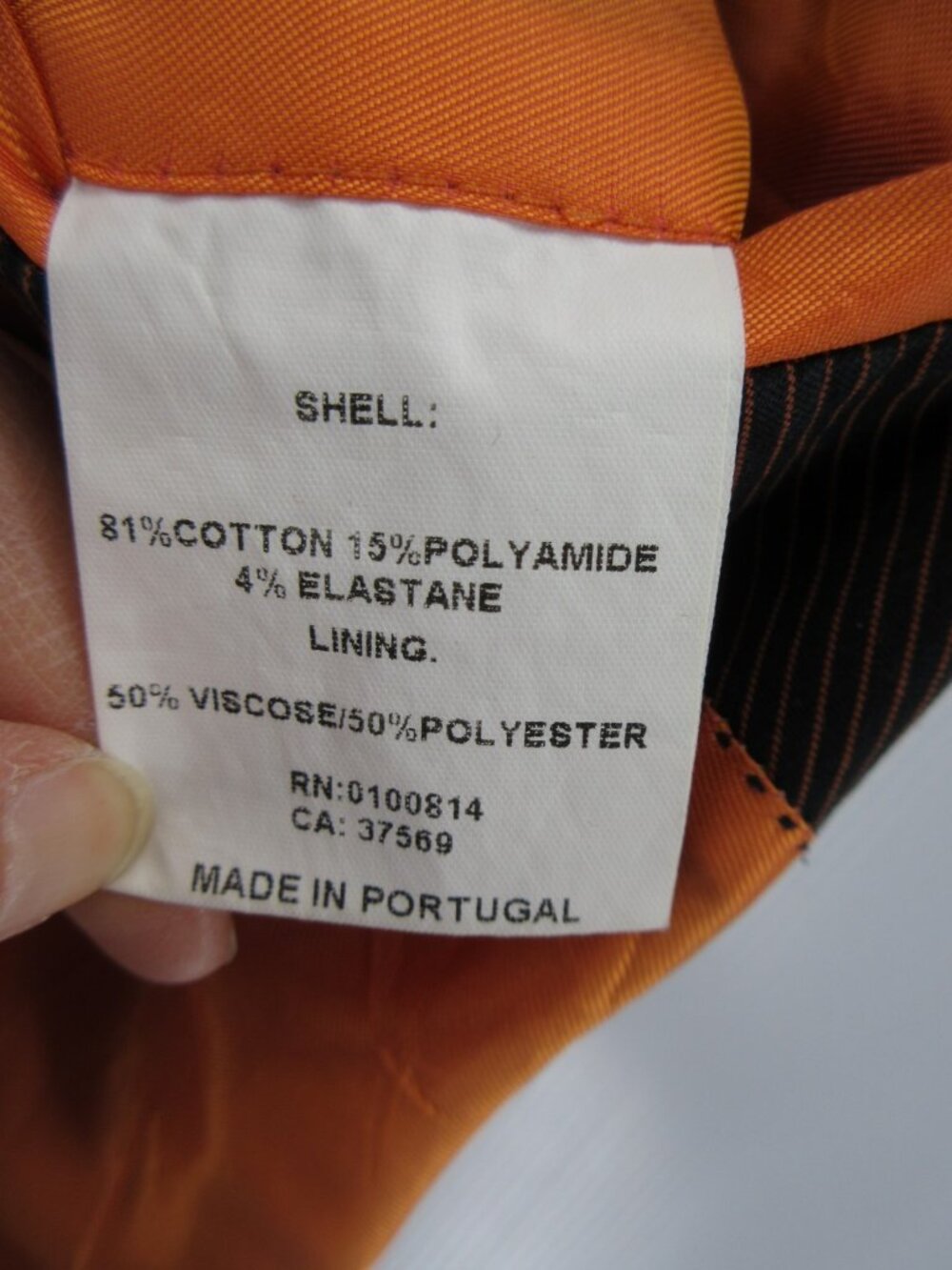 Ben Sherman Sport Coat 42 Blazer Striped Jacket Fringe Orange Lining - Picture 10 of 11